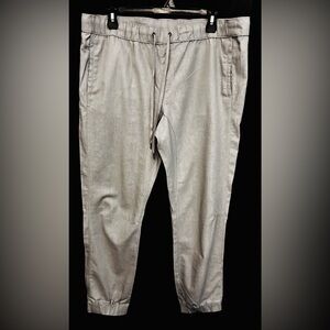 Mossimo XL pullon linen gray pants NWOTG gathered ankle 3 pockets